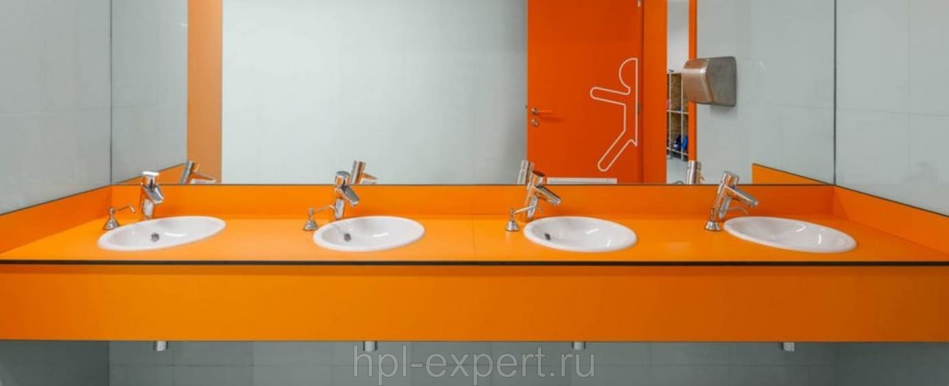 Столешницы HPL для общественных санузлов